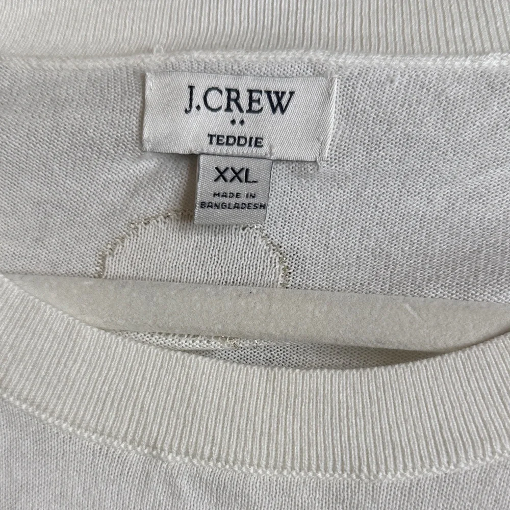 J. Crew Cream Knit Sweater with Gold Metallic Dots Size XXL